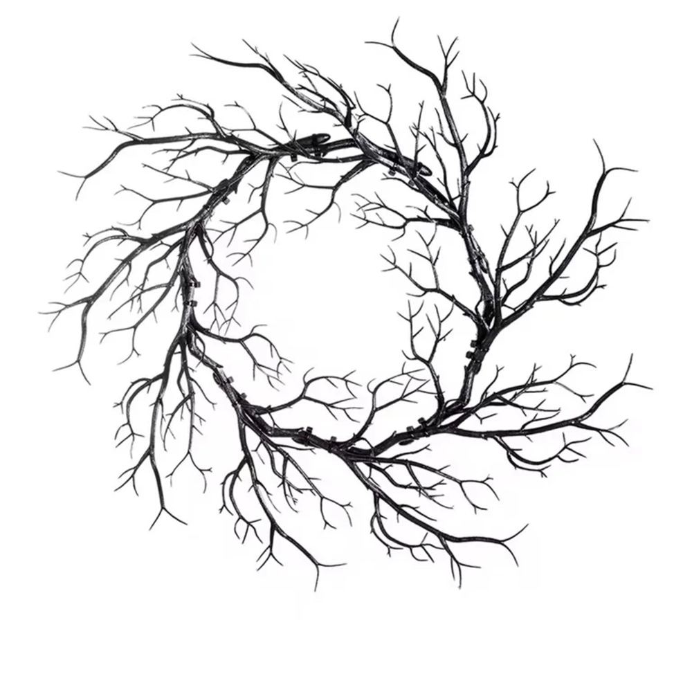 Halloween Black Fall Wreath Branch Ghost Festival Decoration